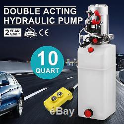 10 Quart Double Acting Hydraulic Pump Dump Trailer Control Kit Repair 12V