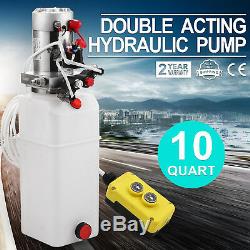 10 Quart Double Acting Hydraulic Pump Dump Trailer Control Kit Unloading 12V
