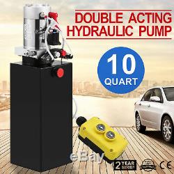10 Quart Double Acting Hydraulic Pump Dump Trailer Crane Lifting Iron