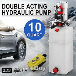 10 Quart Double Acting Hydraulic Pump Dump Trailer Power Unit Crane Unloading