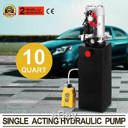 10 Quart Single Acting Hydraulic Pump Dump Trailer 12V Control Kit Remote
