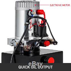 12 Quart Double Acting Hydraulic Pump Dump Trailer Lifting Power Unit Lift