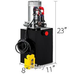 20 Quart Single Acting Hydraulic Pump Dump Trailer 12V Unit Pack Control Kit
