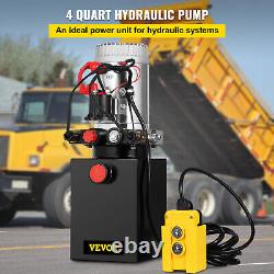 4 Quart Double Acting Hydraulic Pump 12V DC Dump Trailer Control Kit Power Unit