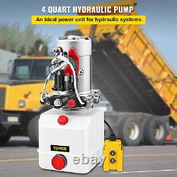 4 Quart Double Acting Hydraulic Pump Dump Trailer Lift Unit Pack 12V