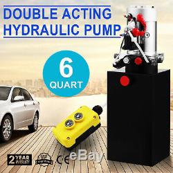 6 Quart Double Acting Hydraulic Pump 12v Dump Trailer Metal Reservoir Pro