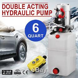 6 Quart Double Acting Hydraulic Pump Dump Trailer Lifting Control Kit 12V