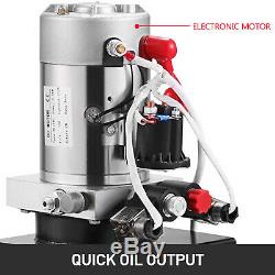 6 Quart Double Acting Hydraulic Pump Dump Trailer Power Unit Iron Control Kit