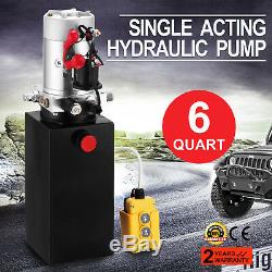6 Quart Single Acting Hydraulic Pump Dump Trailer Unit Pack Metal Power Unit