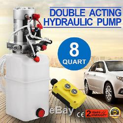 8 Quart Double Acting Hydraulic Pump Dump Trailer 12V Lifting Power Unit