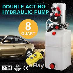 8 Quart Double Acting Hydraulic Pump Dump Trailer Car Lift Lifting Kit