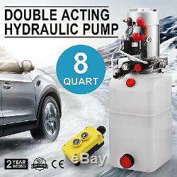 8 Quart Double Acting Hydraulic Pump Dump Trailer Car Lifting Unloading