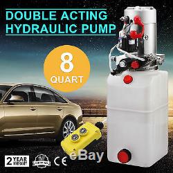 8 Quart Double Acting Hydraulic Pump Dump Trailer Control Kit Lift Unit Pack