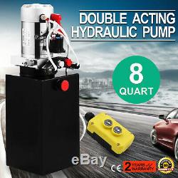 8 Quart Double Acting Hydraulic Pump Dump Trailer Crane Repair 12V