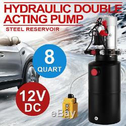 8 Quart Double Acting Hydraulic Pump Dump Trailer Power Unit Repair Car