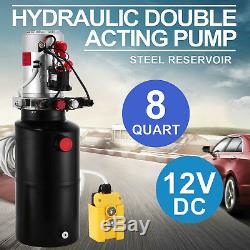 8 Quart Double Acting Hydraulic Pump Dump Trailer Unloading Repair Lift