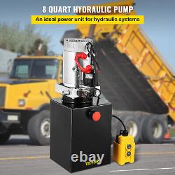 8 Quart Single Acting Hydraulic Pump Dump Trailer 12V Unit Pack Power Unit