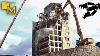Caterpillar 385c High Reach Demolition Excavator With Long Boom Tearing Down Building Dream Machines