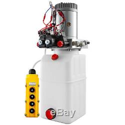 Dual Double Acting Hydraulic Pump for Dump Trailers 6 Quart 12 VDC