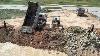 Incredible Dump Trucks Unloading To Water Slope U0026 Komatsu Bulldozer Pushing Soil In Water