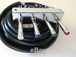 Lowrider hydraulics (PRE-WIRED) 2-PUMP -3DUMPS F-B-BL-BR /17 FT CORD. ANY COLOR