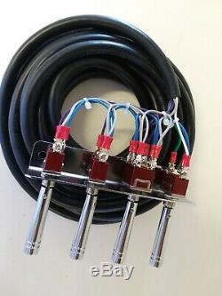 Lowrider hydraulics (PRE-WIRED) 2-PUMP -3DUMPS F-B-BL-BR /17 FT CORD. ANY COLOR
