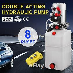 New 8 Quart Reservoir Double Acting Hydraulic Pump 12V Dump Trailer Power Unit