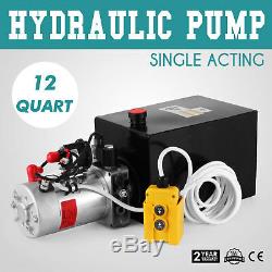 New Single Acting Hydraulic Pump 12v Dump Trailer 12 Quart