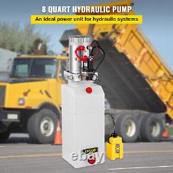VEVOR 12V 8Quart Single Acting Hydraulic Pump Power Supply Unit Pack Lift
