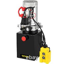 VEVOR 12V Hydraulic Pump Unit 4 Quart (Steel, Single Acting)