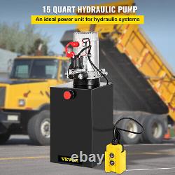 VEVOR 15Quart Single Acting Hydraulic Pump Dump Trailer 12V Power Unit Lifting