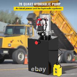 VEVOR 20 Quart Single Acting Hydraulic Pump Dump Trailer 12V Unit Control Kit