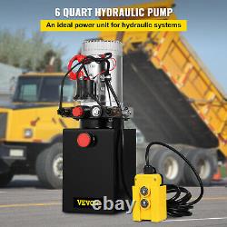 VEVOR 6 Quart Double Acting Hydraulic Pump Dump Trailer 12V Lift Crane Remote