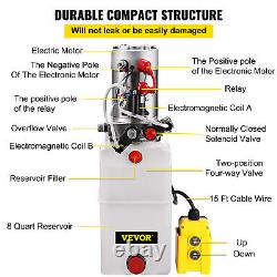VEVOR 8 Quart Double Acting Hydraulic Pump Dump Trailer Control Kit Lift Unit