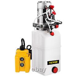 VEVOR Double Acting Hydraulic Pump for Dump Trailers Kit 12VDC 6 Quart Reservoir
