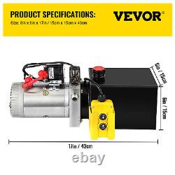 VEVOR Hydraulic Pump DC12V 4Quart Single Acting for Dump Trailers Power Supply
