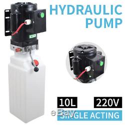 10l Pompe Hydraulique Simple Effet Dump Remorque 220v Unité De Levage Pour Voiture