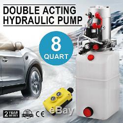 12 Volt Pompe Hydraulique Pour Dump Trailer 8 Poly Pintes Double Effet