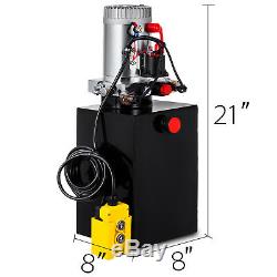 13 Pintes Double Effet Pompe Hydraulique Remorque À Déchargement Unité D'alimentation Kit De Contrôle 12v