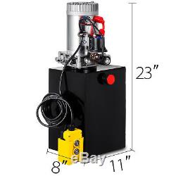 20 Pintes Simple Effet Pompe Hydraulique Dump Déchargement Remorque 12v Réservoir