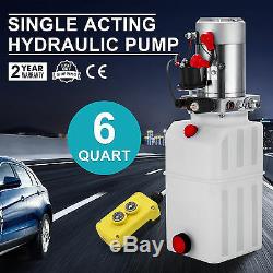 6 Pintes Simple Pompe Hydraulique Par Intérim Dump Remorque Lift Control Kit 12v