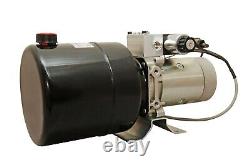 Groupe motopompe hydraulique à simple effet, 12V CC, remorque à benne basculante de 8 litres avec télécommande.