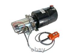 Unité de puissance de pompe hydraulique à simple effet 12V DC pour remorque à benne basculante de 4 litres avec télécommande