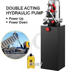 Vevor Unité D'alimentation À Double Action Pompe Hydraulique 10qt Remorque Pompe Soulèvement De Voiture